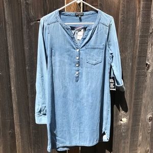 Denim pullover dress